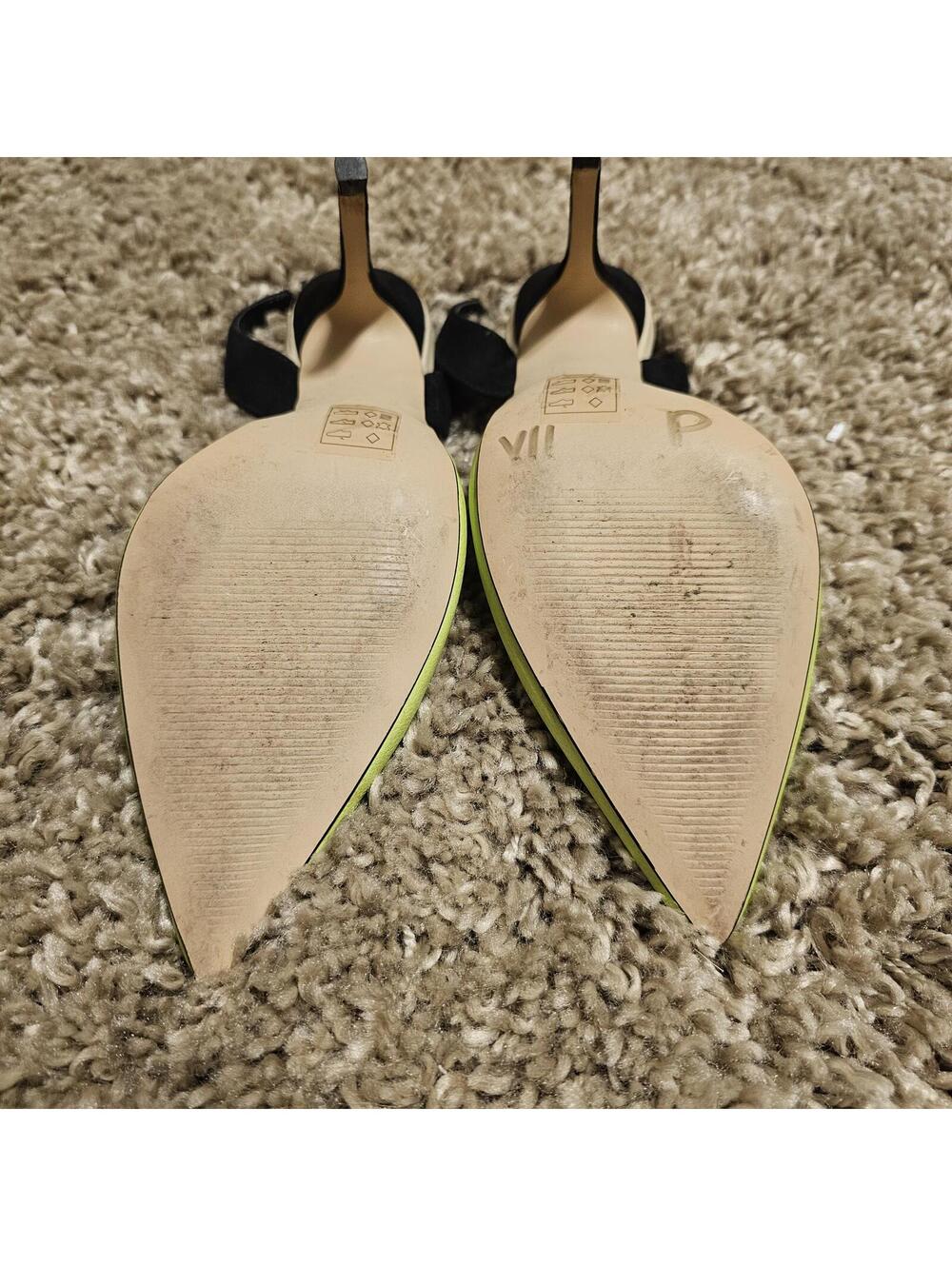 Aldo Lime Leather Pointed Toe Slingback Stilleto - sz 8 - Picture 6 of 6